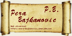 Pera Bajkanović vizit kartica